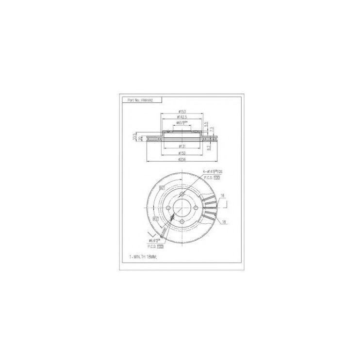 FBD102 FIBA Δισκόπλακα (Μπροστά) - SEAT, VW