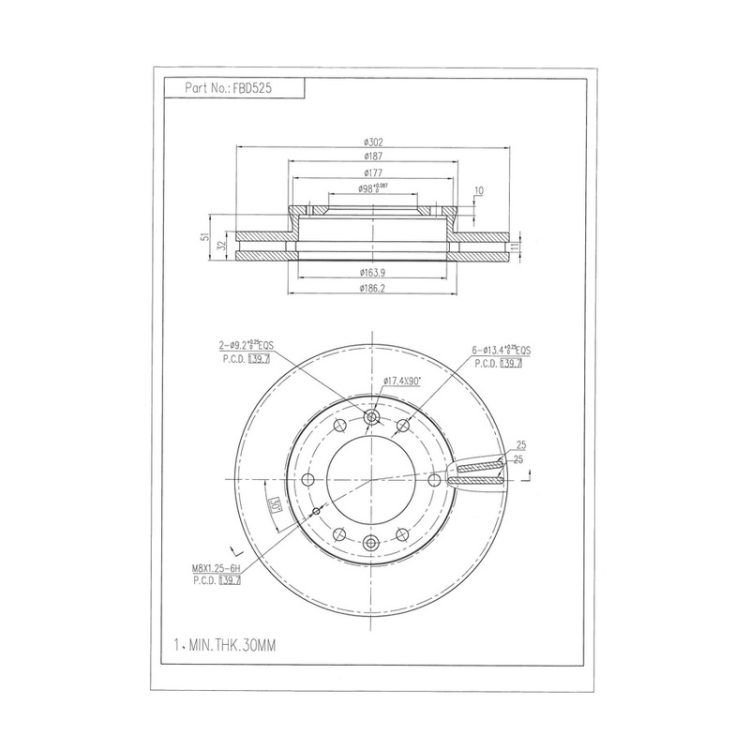 FBD525 FIBA Δισκόπλακα (Μπροστά) - FORD