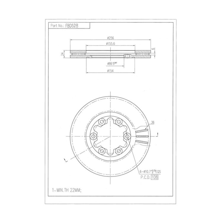 FBD528 FIBA Δισκόπλακα (Μπροστά) - FORD