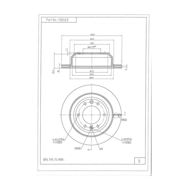 FBD529 FIBA Δισκόπλακα (Πίσω) - HYUNDAI