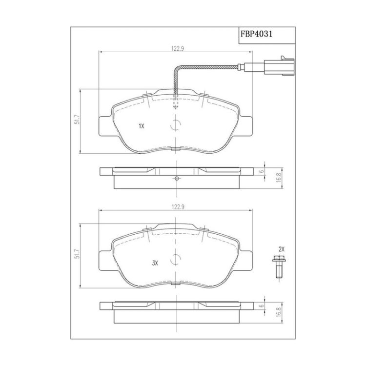FBP4031 FIBA Δισκόφρενα (Μπροστά) - FIAT
