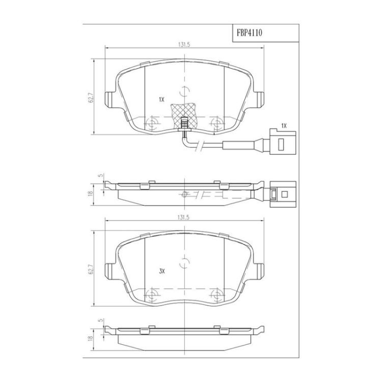 FBP4110 FIBA Δισκόφρενα (Μπροστά) - SEAT, SKODA, VW