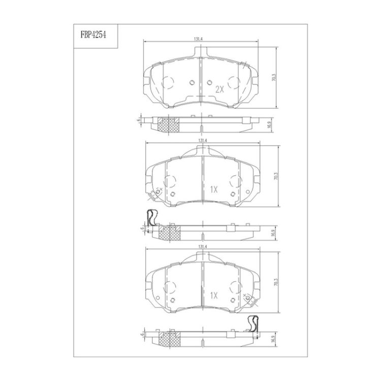 FBP4254 FIBA Δισκόφρενα (Μπροστά) - HYUNDAI