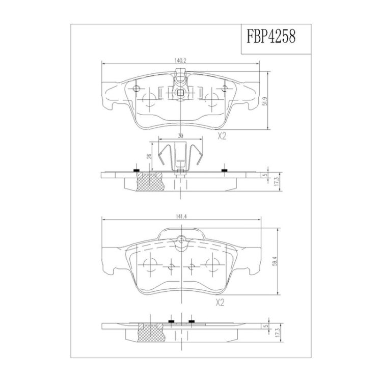 FBP4258 FIBA Δισκόφρενα (Πίσω) - MERCEDES