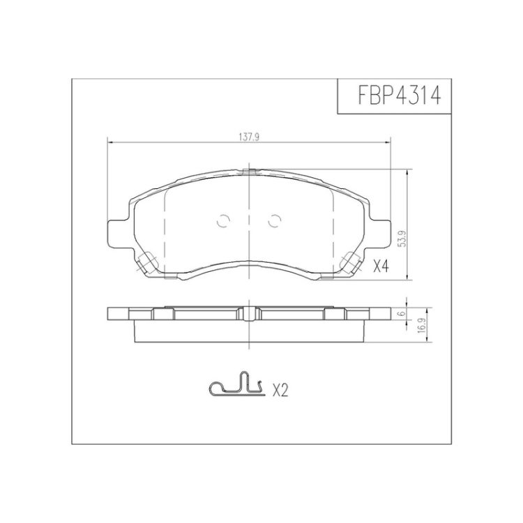 FBP4314 FIBA Δισκόφρενα (Μπροστά) - SUBARU
