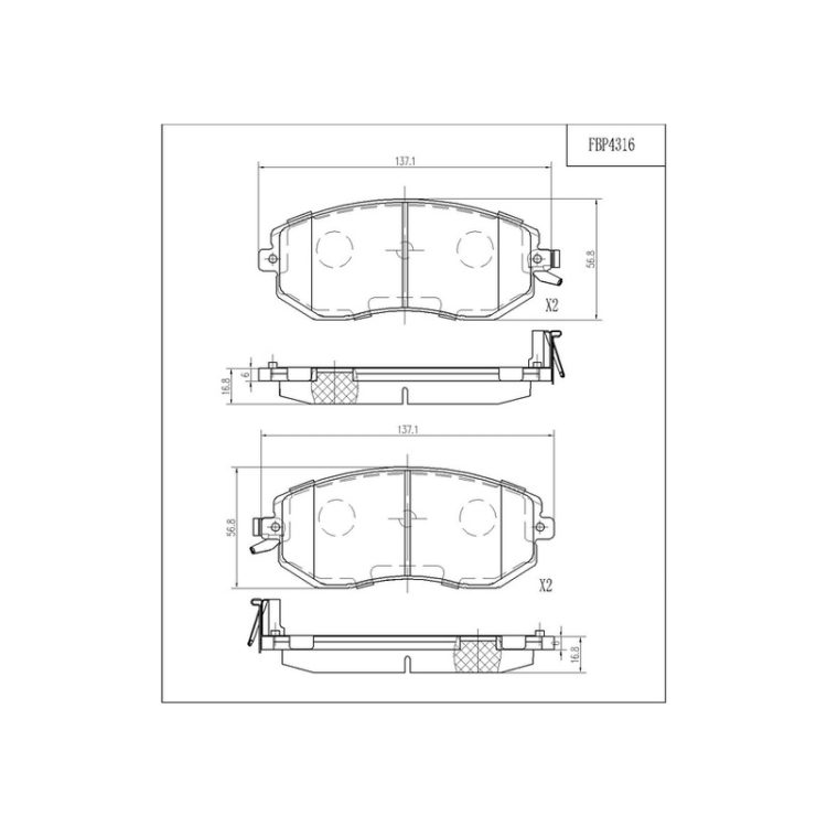 FBP4316 FIBA Δισκόφρενα (Μπροστά) - SUBARU, TOYOTA
