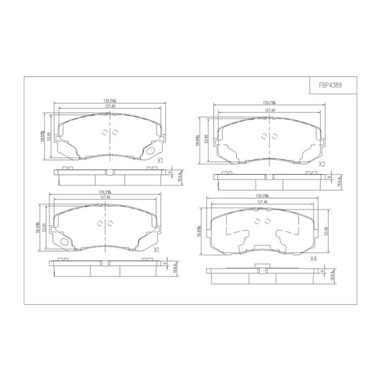 FBP4389 FIBA Δισκόφρενα (Μπροστά/Πίσω) - MITSUBISHI